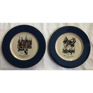 Vtg.US Ceramics Historical American Uniforms Set of 2 Collectors Plates 10.5"